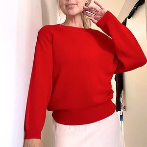 ARITZIA ~ WILFRED - Red Knit Crewneck Sweater - Oversized Pullover - Size Small